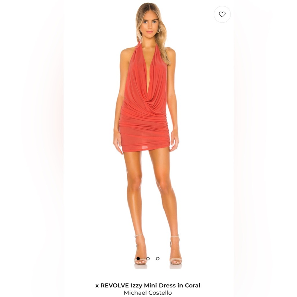 NWT Michael Costello x Revolve Izzy Mini Dress in Coral , size M - Picture 2 of 11